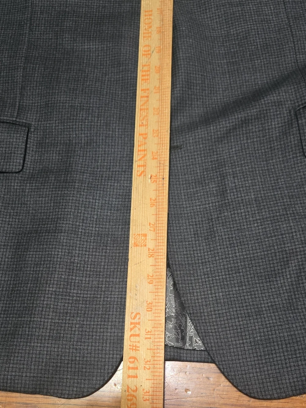 Sartoria Tosi Italy Men's Blazer Charcoal Grey Micro Check Wool Silk Blend 46L